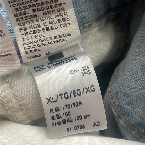 Levi’s Heritage romper short sleeve Light Blue Denim Woman’s New size XL - Picture 5 of 9